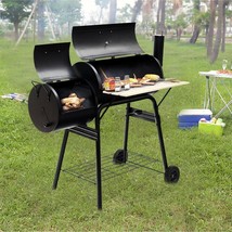 Outdoor BBQ Grill Barbecue Pit Smoker Patio Cooker Charcoal Backyard Side Shelf - £135.67 GBP