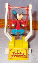 Vintage Walt Disney Goofy Tricky Trapeze Plastic Push Button Toy 1977 Gabriel  - £10.32 GBP