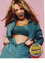 Britney Spears teen magazine pinup clipping double sided showing her blu... - $3.50