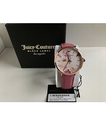 New Juicy Couture Ultra Slim Leather Strap Rose Gold Pink Women&#39;s Watch . - €214,67 EUR