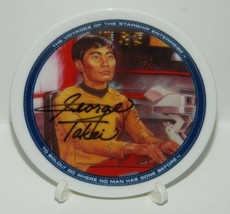 Star Trek Classic TV Series Lt. Sulu Mini Plate 1991 George Takei Autograph - £38.22 GBP