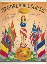 1945 Orange Bowl Game program Georgia Tech Tulsa - £225.45 GBP