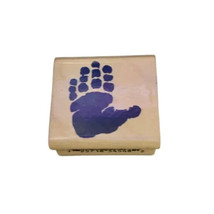 Hand Print Silhouette Rubber Wooden Mounted Stamp - By Inkadinkado - £4.64 GBP