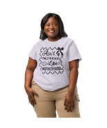 Women’s Organic Ribbed Neck T-Shirt – Ain&#39;t No Hood Like Motherhood Lave... - $54.99
