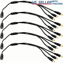 (5-Pack) 1:3 Dc Power Splitter Cable Cord 1 Female To 3 Male 5.5X2.1Mm 12V Port - £20.53 GBP