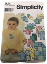 Simplicity Sewing Pattern 9782 Babies Layette Baby Outfit Romper Hat Bib 3M- 12M - $8.99