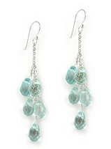 Sterling Silver &quot;Westeria&quot; Cascading Drop Earrings, Aqua - $28.99