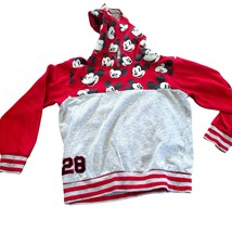 Kids Disney Mickey Mouse Hoodie Size 7/8 Red Grey Comfy Outdoors Theme P... - $11.99