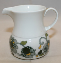 Mid Century Modern Vintage Thomas Germany White Creamer Green Yellow Flowers - £41.01 GBP