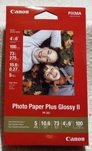 Canon Photo Paper Plus Glossy II,  PP-201, 4&quot; X 6&quot;, 100/Pack Sealed - £7.89 GBP