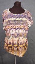 Chico&#39;s Tunic Top Women&#39;s Size 3 Embellished Bohemian Cinched Waist Colo... - $14.95