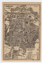 1900 Antique City Map Of Haarlem / Holland / Netherlands - £14.19 GBP