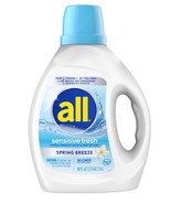 all Sensitive Fresh Liquid Laundry Detergent, Spring Breeze Scent, 88 Fl... - $24.69