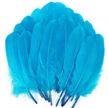 120Pcs Aqua Blue Goose Feathers Natural Bulk 6-8 Inch 15-20Cm For Crafts Diy Cos - £12.82 GBP