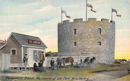 Castle Old Fort William Henry Ice Cream Store Sign Pemaquid Maine 1910c postcard - £5.85 GBP