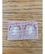 Ireland Stamp Map of Ireland 1 1/2p Used Red Strip of 2 - $3.40 CAD