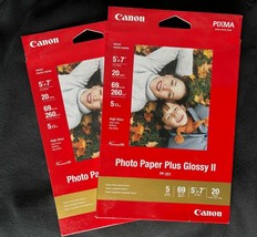 Canon Photo Paper Plus Glossy II, 5 x 7 Inches, 2 pkgs of 20 Sheets=40 s... - $17.03