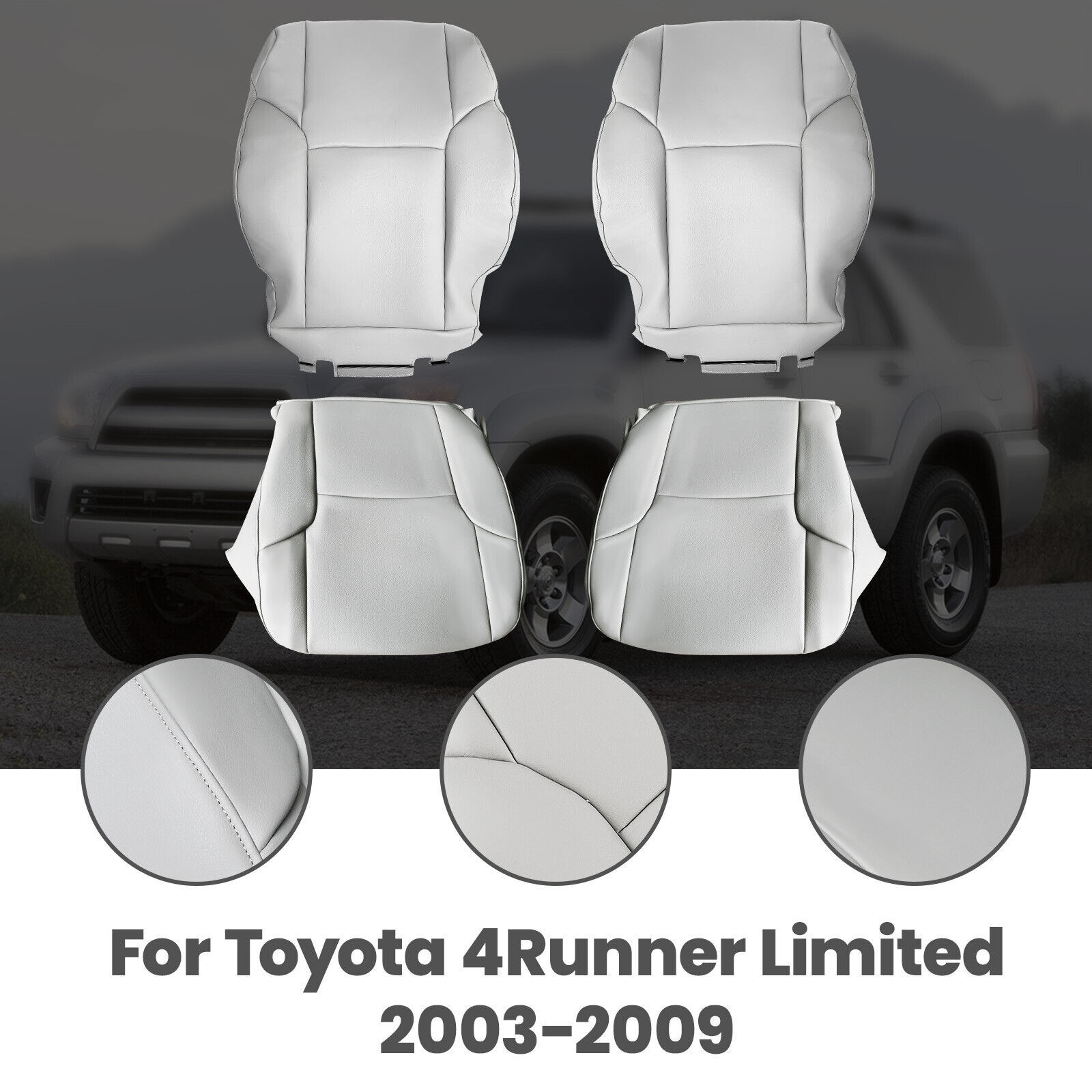 Front Driver & Passenger Leather Seat Cover For Toyota 4Runner Limited 2003-2009 - £71.71 GBP