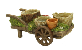 Wagon Cart Planter Garden Indoor Outdoor Weathered Look Resin Mini Plants Pots - £23.73 GBP
