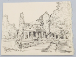 Vintage Monticello Garden West Front Jefferson by Charles Overly Litho Card - £14.74 GBP