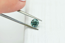 Green Diamond Round Shaped Fancy Color Loose SI1 Natural Enhanced 0.72 Carat - £573.44 GBP