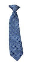 George Boys One Size Clip On Tie Light Blue Diamond Pattern Yellow - $10.52 CAD