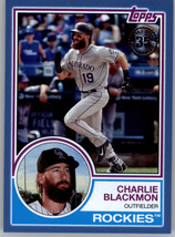 2018 Topps 1983 Topps Baseball Blue 83-27 Charlie Blackmon  Colorado Roc... - £7.86 GBP