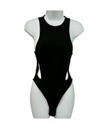 Atoir Black Bianca Racerback Stretchy Scuba Fabric Side Cutouts Bodysuit... - $55.60