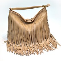 Soft Leather Double-sided Tassel Women Bag Large Shoulder Bag Ladies Messenger S - £46.00 GBP