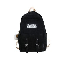 Stripe Corduroy Backpack Kawaii Women School Bag Teenage Quality Girl Laptop Bac - £22.65 GBP