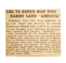 1910 President Taft Honors Mathias Ringmann America Name Article NY Jour... - $374.96 MXN
