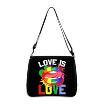 Love Is Love Fashion Underarm Bag Love Wins Lesbian Gay  Handbags Women Canvas S - £90.01 GBP