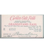 Golden Gate Fields Albany, CA 1949 Grandstand Pass Ticket Stub - €8,52 EUR