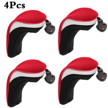 Set Of 4Pc Red Golf Hybrid Club Head Covers With Interchangeable No.Tag ... - £25.15 GBP
