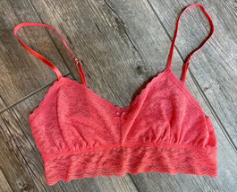 Aerie American Eagle L Bralette Bra Lace Coral Pink Large - £11.76 GBP