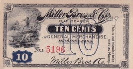 Mulberry, KS Coal Mine Co. Token Scrip Obsolete Note Miller Bros Ten Cents - $198.00