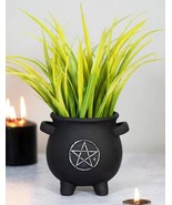 Black Pentagram Cauldron Terracotta Succulent Plant Planter Pot Or Pen H... - $25.97 CAD