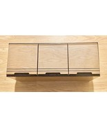 VTG RETRO 60 CD COMPACT DISC STORAGE 3 DRAWER FAUX WOOD GRAIN GAMES - $27.35 CAD