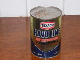 Vintage Texaco Havoline Super Premium 1 Quart Empty Tin Can - $34.65