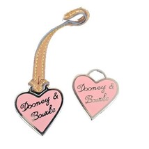 Dooney And Bourke Pink Heart Charm Lot Of 2 Silver Tone Purse Charms - $19.75