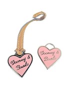 Dooney And Bourke Pink Heart Charm Lot Of 2 Silver Tone Purse Charms - £15.46 GBP