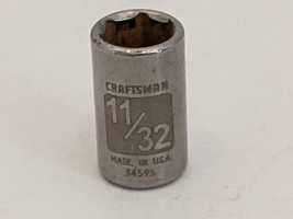 Craftsman 11/32" 6-Point 1/4" Drive Shallow Socket 34595 Made in USA - $3.61