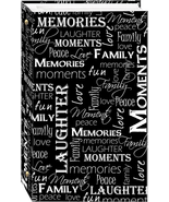 3-Ring Photo Album 300 Pockets Hold 4X6 Photos, Black &amp; White Words Design - $310.53 MXN