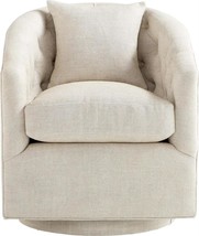 Occasional Chair CYAN DESIGN Casual Rounded Cream Wood Foam Down - £978.52 GBP