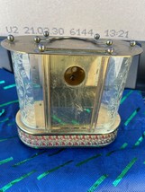 Vintage German 8 Day SCHMID Mantel Clock W/ Music Box Brass &amp; Glass Santa Lucia - £101.67 GBP