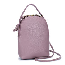 New Genuine Leather Mobile Phone Bag Simple Cross Body Women Bags Shoulder Messe - £25.20 GBP