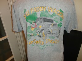 Vtg 2007 Gray Paddy Wagon Irish Pub Gray 90-10 Hanes T-shirt Adult L St Patricks - £21.13 GBP