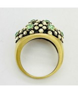Heidi Daus Dome Ring with Light Green  And  Yellow Cluster Crystals Size 10 - £35.02 GBP