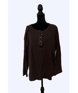 Woman&#39;s Basic Editions Sweater w Scoop Neck, Satin Trim, 5 Crystal Butto... - $19.68