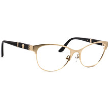Versace Eyeglasses MOD. 1233-Q 1339 Brushed Gold/Black Cat Eye Italy 53[]17 140 - £119.89 GBP